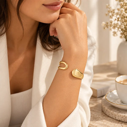Bracelet ouvert géométrique femme
