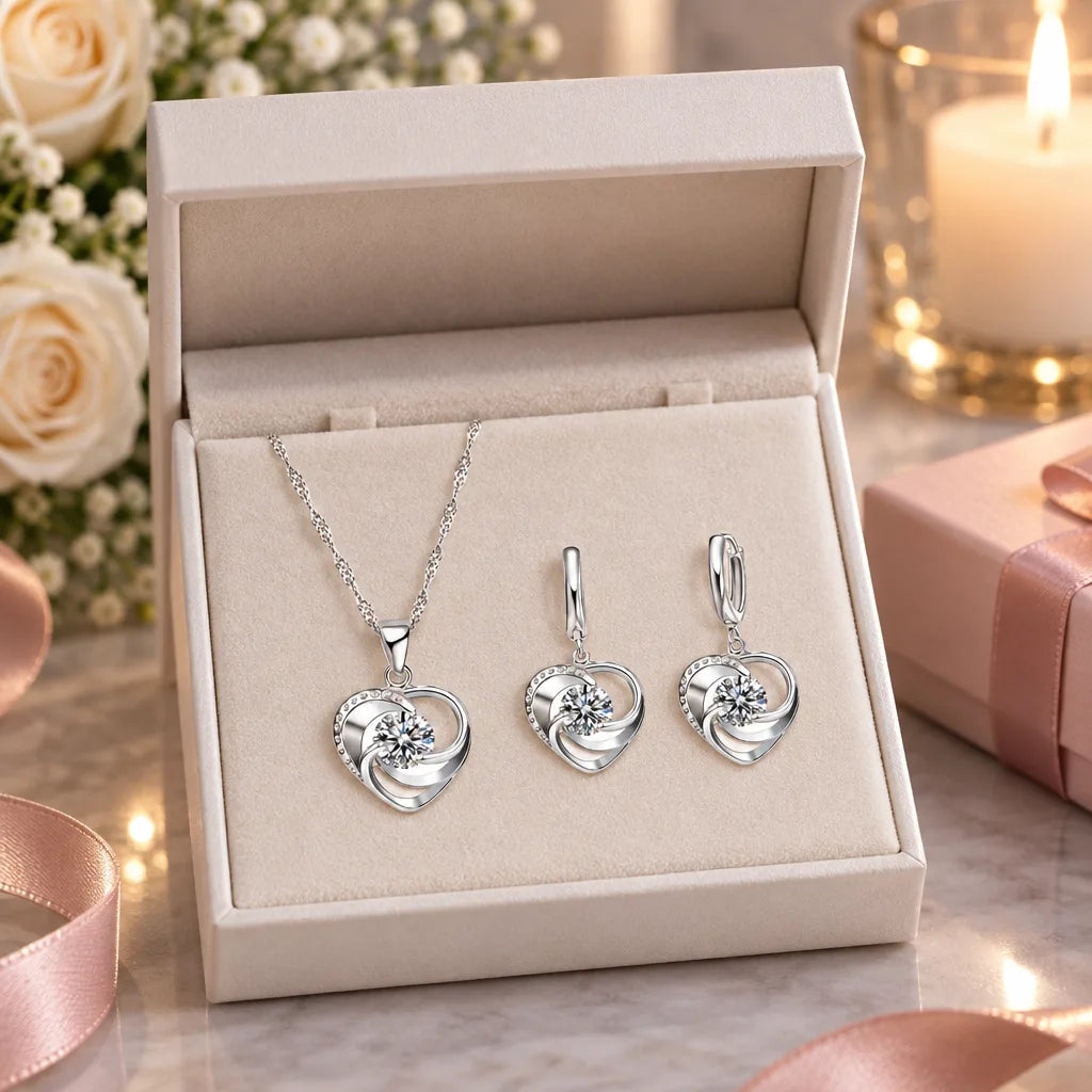Ensemble collier boucles d