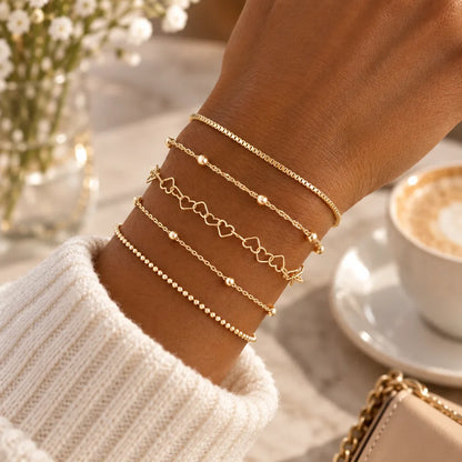 Ensemble bracelets cœur femme