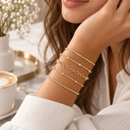 Ensemble bracelets cœur femme