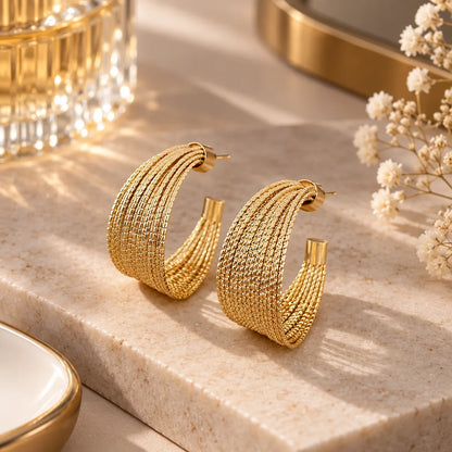 Boucles d oreilles multicouches
