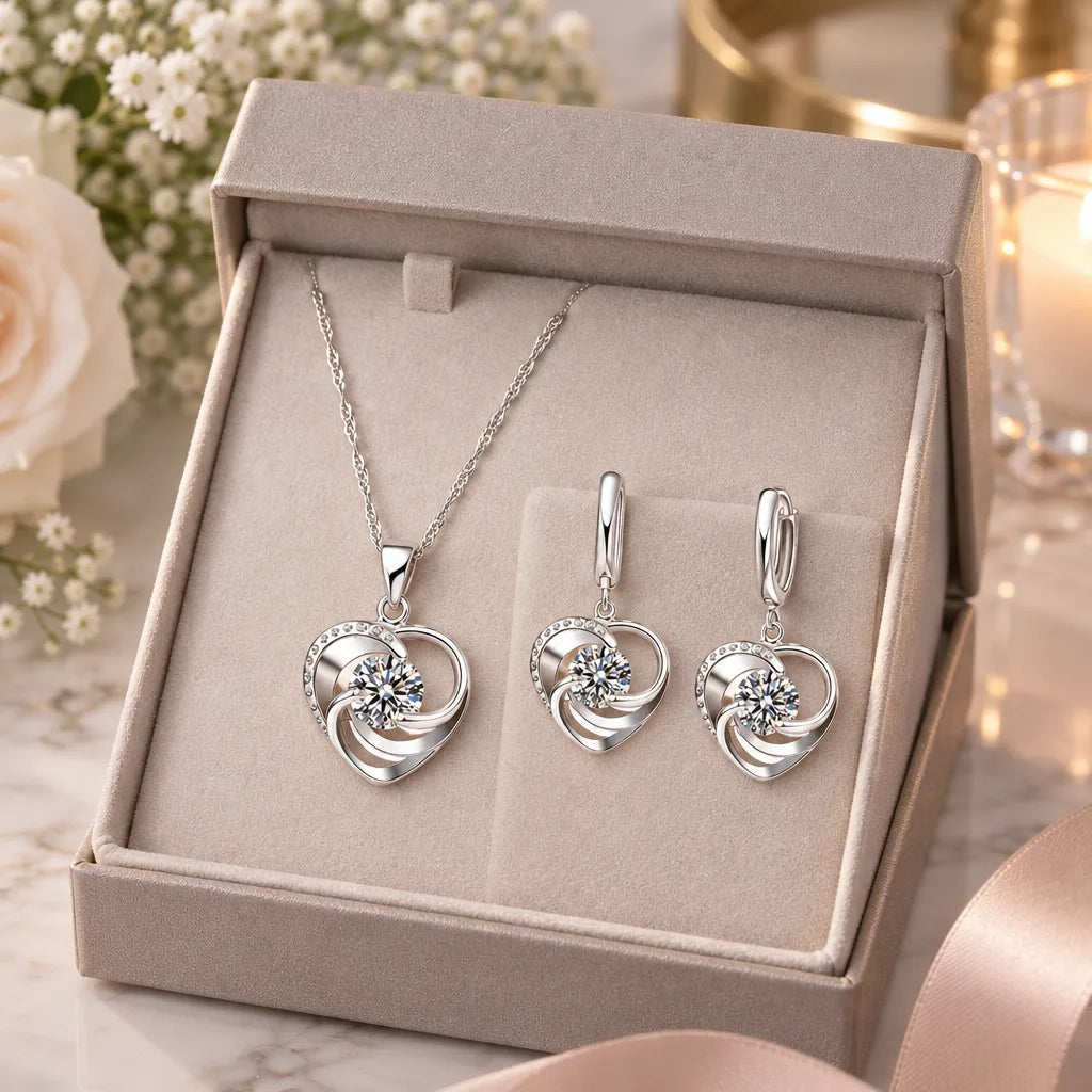 Ensemble collier boucles d
