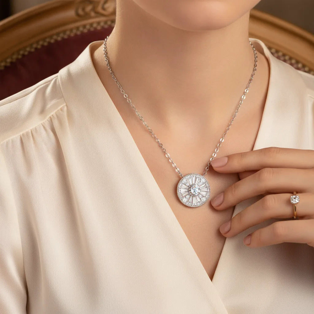 Collier Pendentif Moissanite Or 18 Carats Luxorium