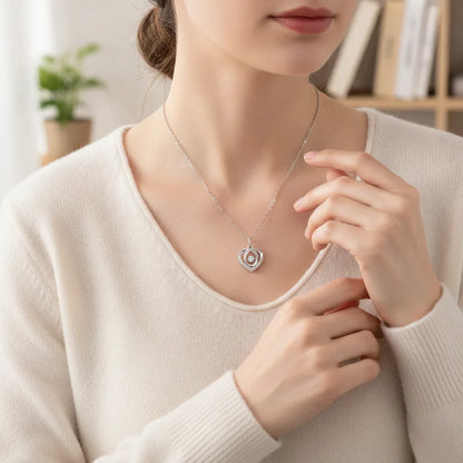 Collier Cœur Argent 925 Zircon - Cadeau Amour