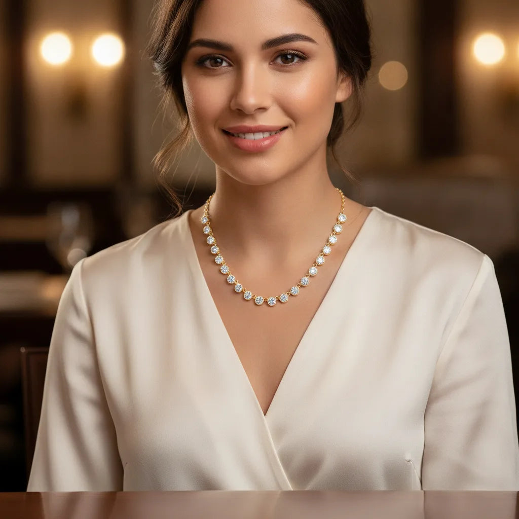 Collier Bulle Moissanite Certifiée Or 18K