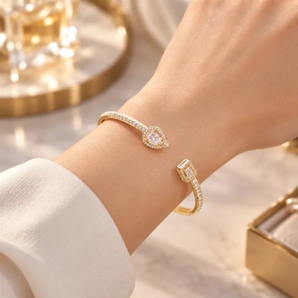 Bracelet manchette or femme