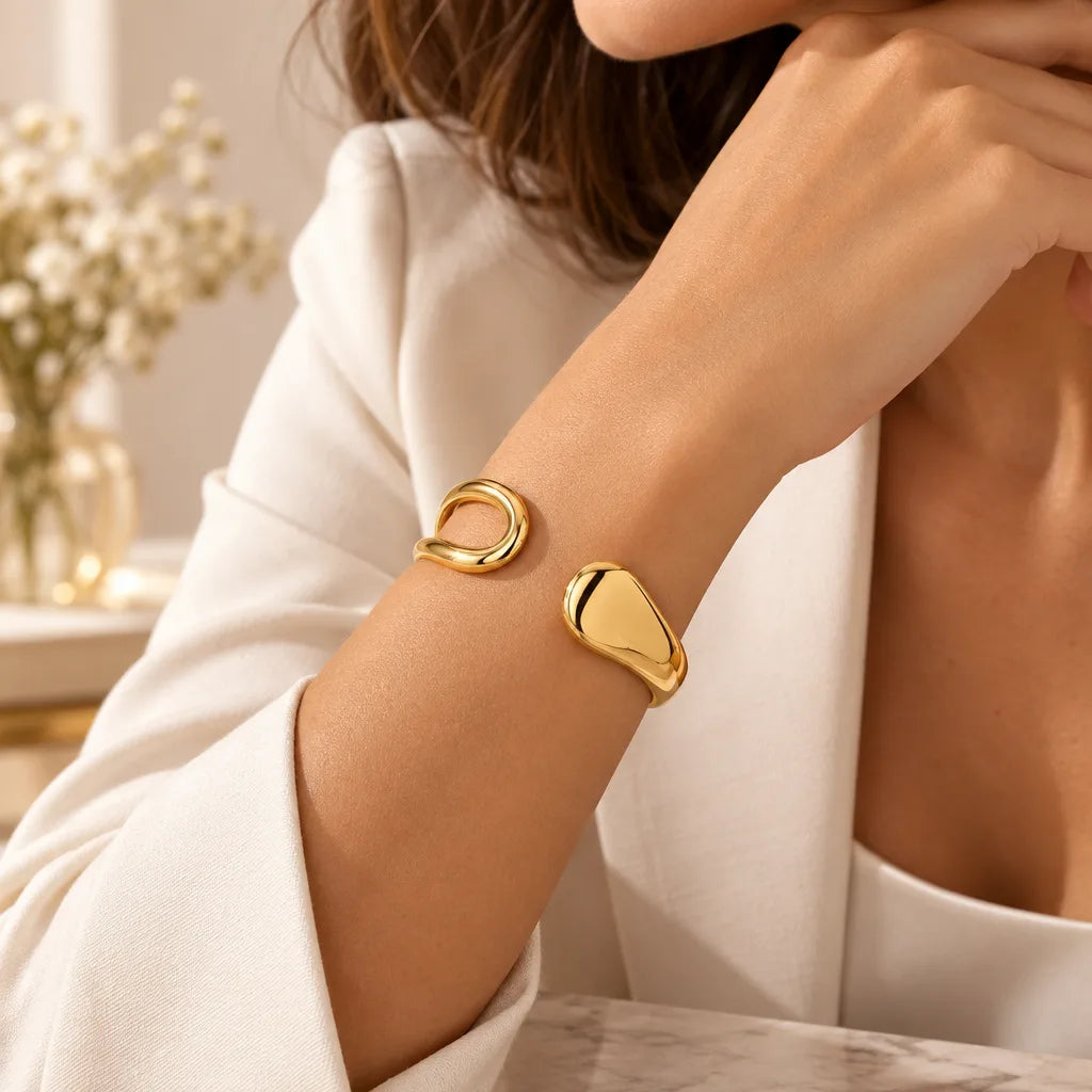 Bracelet ouvert géométrique femme