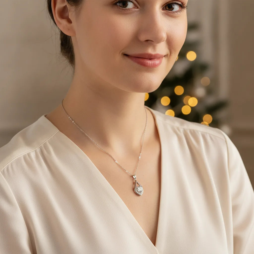 Collier Larme d'Éclat Moissanite 1 Carat Argent 925