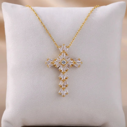 Collier Croix Zircone Luxe Femme
