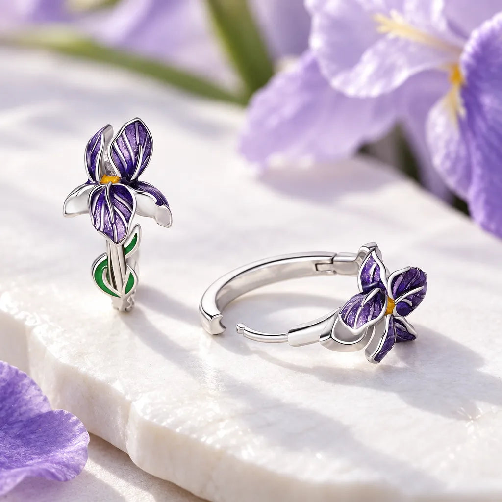 Boucles doreilles argent fleur