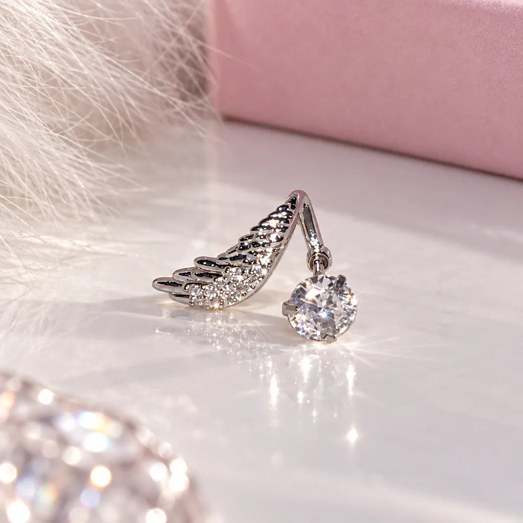 boucles doreilles ailes strass