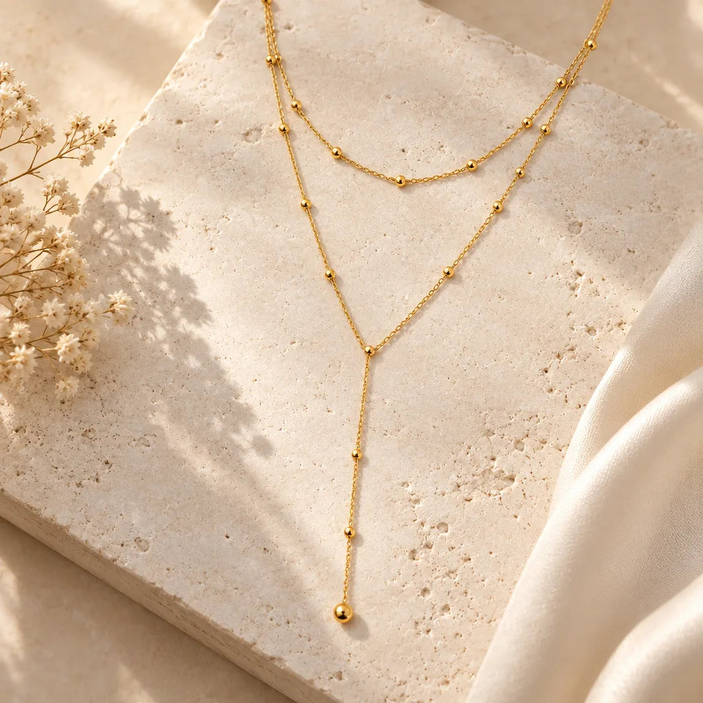 Collier Lariat Plaqué Or