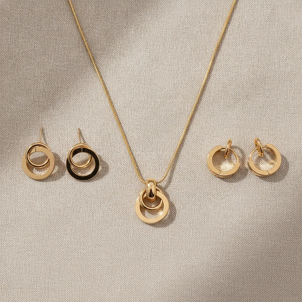 Ensemble Bohème Chic : Collier & Boucles d'Oreilles Géométriques