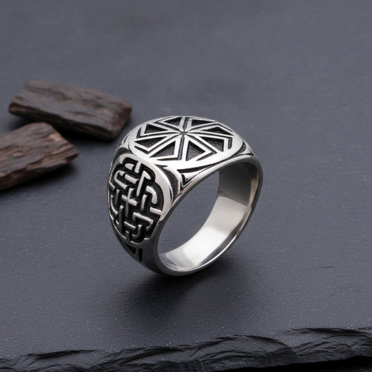 Bague Viking Amulette Roue Slave en Acier Inoxydable 316L - Style Scandinave Runique