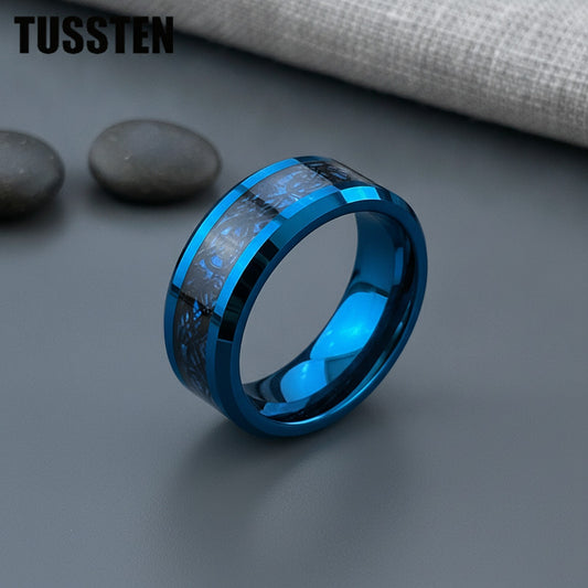 Bague Dragon en Tungstène 8mm - Style Classique pour Homme et Femme
